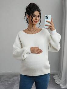 Momance 女式闪亮蝴蝶结孕妇毛衣