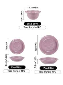 Zazumi 1 tô cơm kiểu Pháp tối giản, cao cấp, đồ dùng nhà bếp bằng gốm sứ. - Màu tím - Xem 2