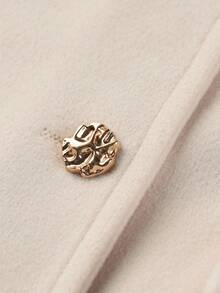 GlowEve Women's Elegant Solid Color Waist Cinched Commuter Jacket - Beige - View 7