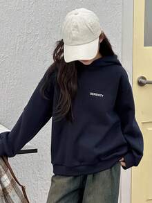 Dazy Kids 女童连帽印花保暖衬里运动衫，秋季