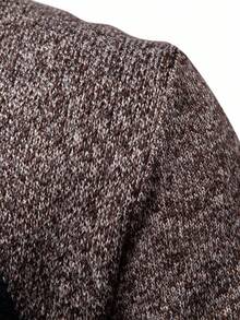 Manfinity Mode Men's Diamond Pattern Stand Collar Zip-Up Casual Long Sleeve Sweater, Fall Winter