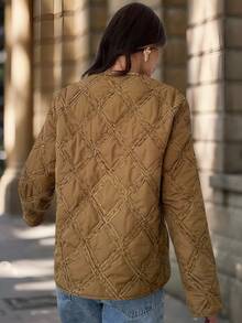 Firerie Jachetă elegantă jacquard ușoară pentru femei, colecție nouă de toamnă - Maro ruginiu - Vizualizare 7