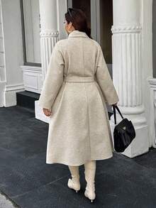 Easura Abrigo de talla grande de unicolor, de moda y versátil para otoño/invierno