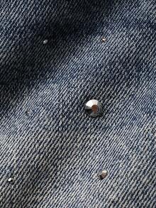 DAZY 女式水钻装饰修身休闲牛仔短裤 - 中等水洗藍 - 查看 7