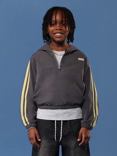 SUMWON Digital Explorer Barn Vindjacka med Halv Dragkedja Ytterkläder Ledigt Vardag Komfort Höst Vinter Lättvikt Mode Lager på lager Skolstil Ungdom Streetwear