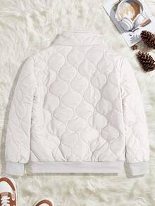 EURMUSE Men Special Stitch Good Quality High Neck Regular Winter Coat - White - View 3