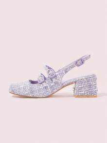 CUCCOO DOLLMOD Sepatu hak tinggi platform Mary Jane dengan tali gesper warna ungu, cocok untuk Halloween dan Natal. - Purple - View 7