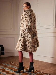 Uhlyne Women's Faux Fur Long Coat, Fashion Outerwear For Autumn/Winter   Business Casual Woman - Multicolor - View 2