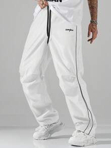 Manfinity EZcore 男士街头学院风裤子 - 白色 - 查看 3