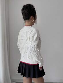 Elenzga Suéter de cuello redondo de manga larga y uso versátil para mujer