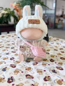 17cm Doll Clothes 3-Piece Set Knit Sweater Outfit With Hat And Bag Cute Warm Fashion Doll Clothing Cosplay Role Play Photoshoot Display Collection Gift Idea For Dollhouse Enthusiasts