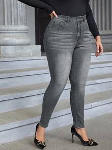 EMERY ROSE Jeans pitillo con bolsillos de talla grande