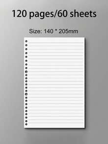 SHEIN Quaderno a spirale A5 da 120 pagine, copertina morbida e trasparente con fogli staccabili perforati, design impermeabile, regalo a tema musicale per forniture per ufficio, scuola e università