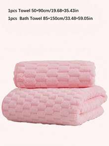 SHEIN 1/2 PCS Ultra Soft Coral Fleece Microfiber Bath Towels Lightweight Quick Dry Highly Absorbent Bathroom Towels For Home Hotel Gym Spa Travel Beach Yoga