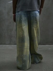 Manfinity ZONE917 Quần Jeans Denim Nam Màu Bạc Thường Ngày - Màu xanh lam - Xem 2