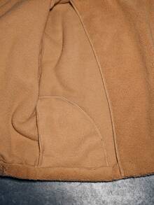 SHEIN Luminelle 厚羊毛夹克，柔软顺滑的夏尔巴面料，双排扣，秋冬 - 卡其色 - 查看 8