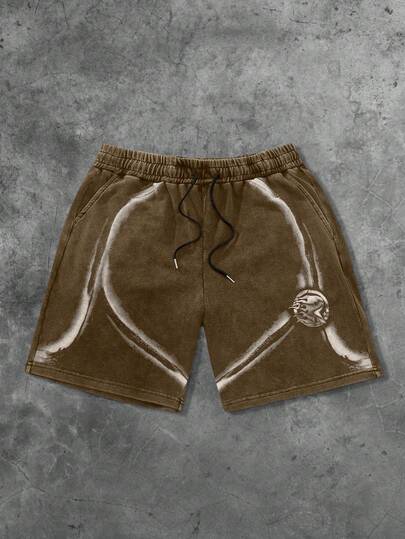 Street Life Men's Summer Shorts With Zebra Print Design, Distressed & Washed Finish