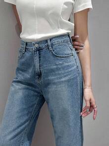 DAZY Light Wash Blue Slim Straight Ankle Length Jeans, All Season - Dark Wash - View 3