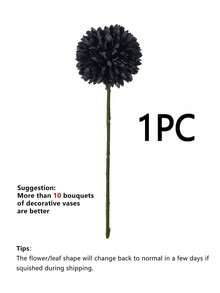 SHEIN 1/2/5/12PCS仿真球菊花绣花球婚庆装饰家居花瓶摆件餐厅客厅卧室床头插花新娘手捧花腕花胸花材料生日派对装饰材料新年情人节礼物 - 彩色 - 查看 16