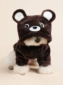 PETSIN 1pc Pet Clothing, Cute Brown Bear Shaped Transformation Outfit, Suitable For Cats And Dogs To Wear Warm Hoodies In Autumn And Winter Weather