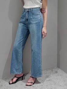 DAZY Light Wash Blue Slim Straight Ankle Length Jeans, All Season - Dark Wash - View 4