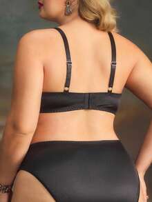 PinupPomp Soutien-gorge avec armatures à patchwork brodé pour grandes tailles - Rouge foncé - Voir 2