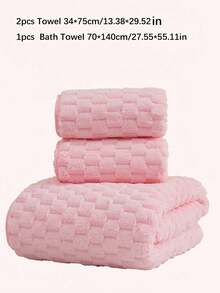 SHEIN 1/2 PCS Ultra Soft Coral Fleece Microfiber Bath Towels Lightweight Quick Dry Highly Absorbent Bathroom Towels For Home Hotel Gym Spa Travel Beach Yoga