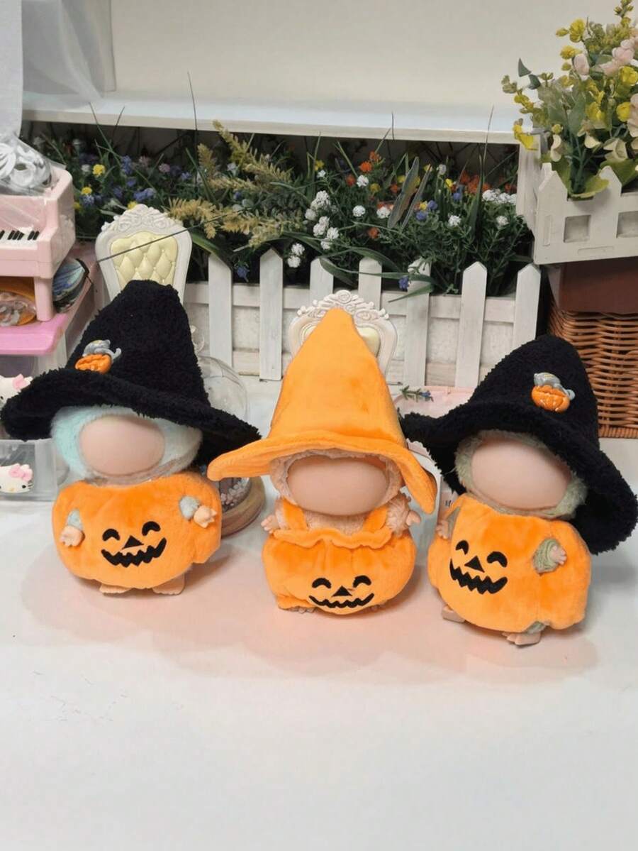 (Chỉ bao gồm quần áo) Bộ quần áo búp bê nhồi bông Labobo thế hệ 1/2/3 hình bí ngô Halloween cao 17cm, mũ phù thủy và trang phục thường ngày cho búp bê Labobo hình bí ngô Halloween cao 17cm. - Nhiều màu - Xem 1