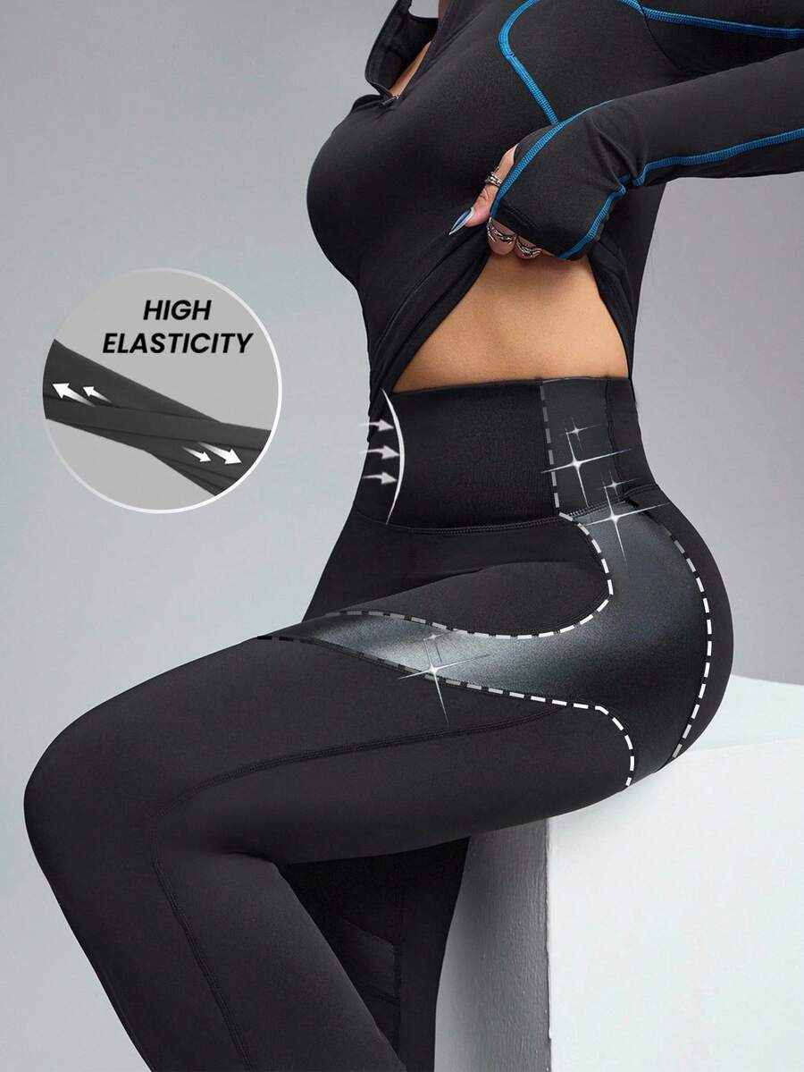 Innovista Leggings évasés de sport doux comme du beurre, mélange de textures, taille haute en V, levage des fesses, athleisure quotidien, yoga, entraînement HIIT, du bureau à la salle de sport, haute élasticité, collants de sport, bas pour l'automne avec poches, pantalon confortable avec fonction de mouvement, résistant aux squats, pantalon affinant la silhouette, nouveau style automnal femme chic utilitaire, vêtements de sport A/H - Noir - Voir 1