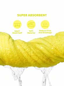 SpongeBob SquarePants | SHEIN 1pc Cute Cartoon Embroidered Super Absorbent Hair Drying Cap, Suitable For All Hair Types And Volumes, Quick Drying Hair Drying Towel Wrap - Yellow - View 5