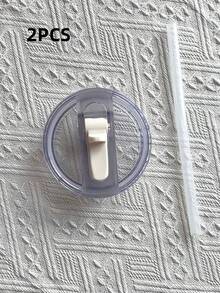 SHEIN 1 件 2 件 40 盎司玻璃杯替换盖 - 防漏翻盖吸管盖，白色、黑色、米色、蓝色、粉色，兼容 40 盎司杯配件 - 彩色 - 查看 18