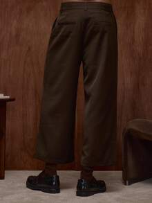Musero Quần ống rộng lửng có chi tiết khóa cài, kiểu dáng thu đông/xuân hè. - màu nâu - Xem 4