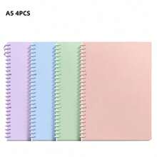 SHEIN 1PC 2PCS 4PCS A4 A5 B5 Spiral Notebook Set - 60 Sheet Coil Bound Writing Notebooks In 4 Colors For School Office Journaling, Teacher's Day Graduation Gift - Multicolor - View 17