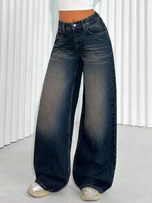 EURMUSE JEANS FEMME TAILLE BASSE JAMBE LARGE