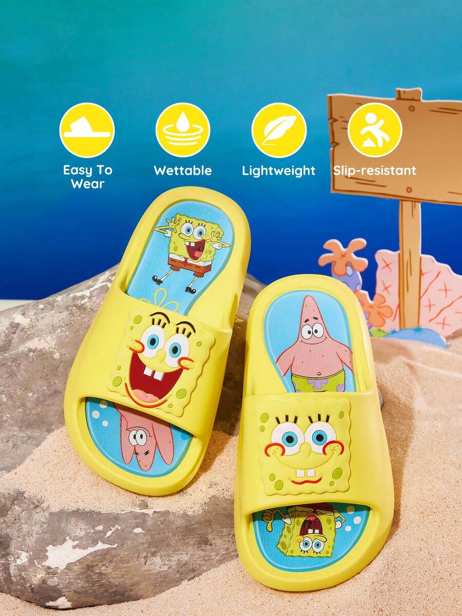 SpongeBob SquarePants | SHEIN 儿童泡沫滑梯 - 黃色 - 查看 1