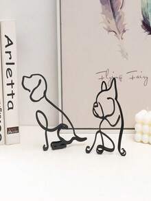 3pcs Dog Abstract Line Minimalist Wall Art Metal Sculpture Art Creative Ornaments Exquisite Home Office Desk Decoration Living Room Wall Decoration Best Gifts Birthday Graduation - Small Ornaments - View 5