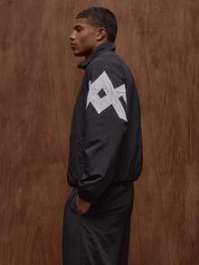 Musero Shell Nylon Zip Through Hoodless Contrast Detailing Jacket SPRING SUMMER - Blue and White - View 4