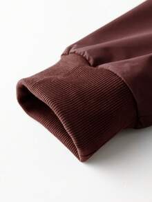 Manfinity Homme Chaquetas de manga larga con gráfico de letras, de moda casual y versátil con cuello de contraste de color, para hombre, otoño - Burdeos - Ver 3