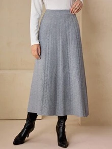 Graceveil 女式优雅花卉图案针织裙 - 灰色 - 查看 7