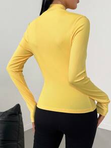 Celisse 刺绣立领修身夹克 - 黃色 - 查看 2