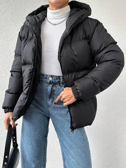 EURMUSE Zip Up Hooded Puffer Coat