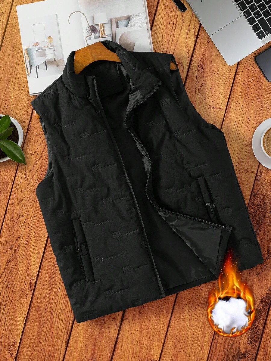 Manfinity Homme Herren lässige vielseitige einfarbige Weste, Herbst/Winter