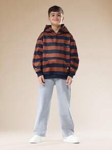 SUMWON Felpa classica con cappuccio a righe di Rodeo Drive, Beverly Hills, per l'autunno e l'inverno, casual, adatta per il tempo libero, regalo per adolescenti e giovani