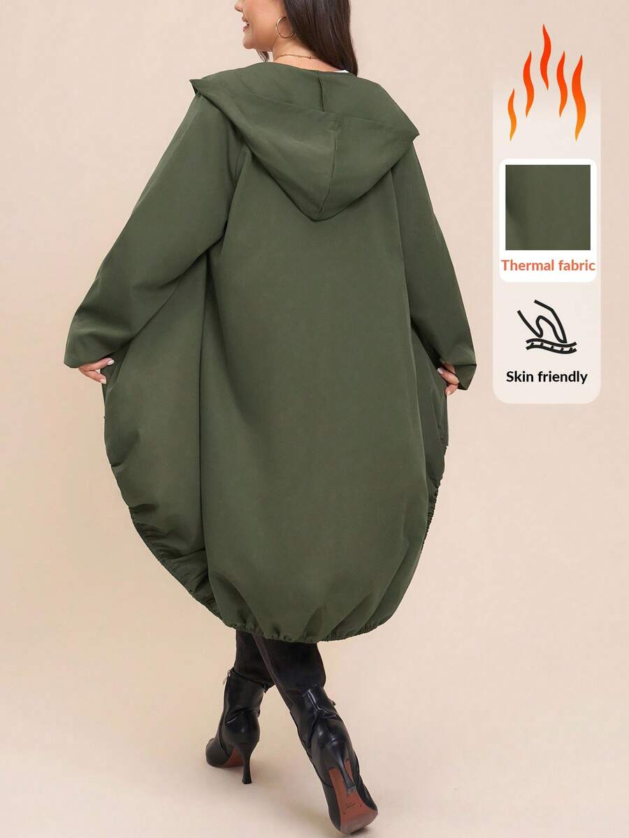 Comfylo 秋冬大码休闲纯色连帽夹克