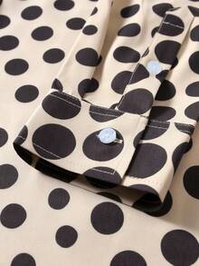 Manfinity AFTRDRK Men's Polka Dot Print Single-Breasted Casual Long Sleeve Shirt Mens Geometric Print Shirt Men Polka Dot Shirt Men Dot Shirt Geometric Print Men Shirt Polka Dot Shirt Men, Fall - Khaki - View 7