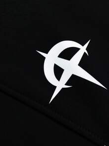 PAVTROS 男士超大款拉链连帽卫衣，舒适街头风都市时尚休闲运动连帽衫，适合秋冬季节，长袖上衣，Y2K风格 - 黑色 - 查看 2