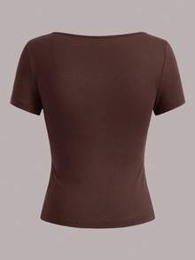 SHEIN EZwear 3 件女士短袖短款休闲修身 T 恤，适合夏季 - 彩色 - 查看 10