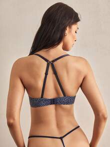 Charlaine 法式蕾丝蓝色印花钢圈文胸 - 彩色 - 查看 2