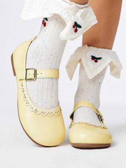 Kawaii Women's Brown Loafers, Closed Toe Mary Jane Shoes, Bow Lace Lolita Ballet Flats