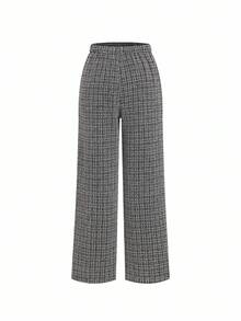 Ellevyn Completo di gilet e pantaloni a quadri monopetto da donna, adatto per insegnanti, pendolarismo e uso quotidiano - nero - Visualizzare 3